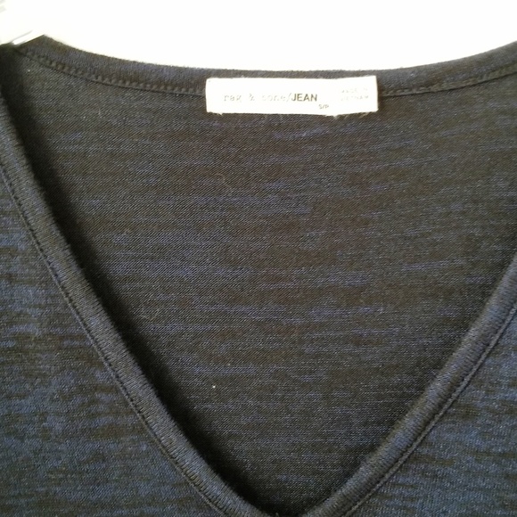 Rag & Bone/ Jeans V Neck Navy Blue Pocket T Shirt - Picture 4 of 6